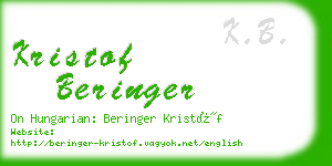 kristof beringer business card